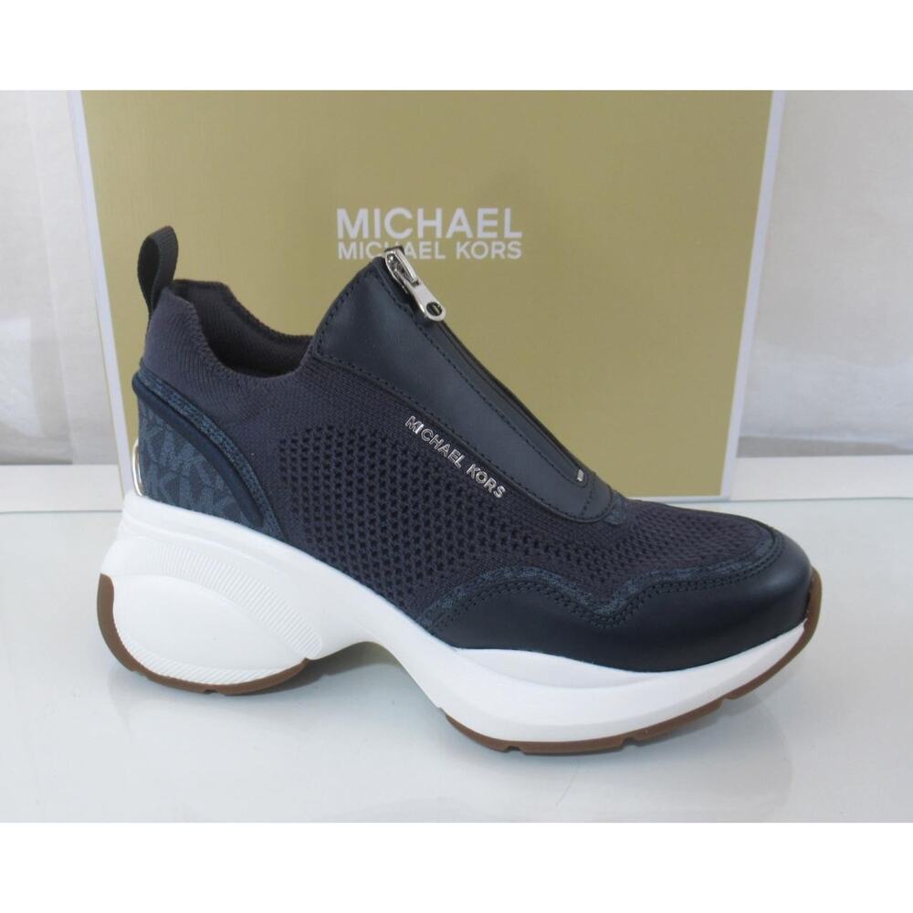 Michael Kors Zuma Slip On Trainer Sporty Wedge Sneakers Dress Blues